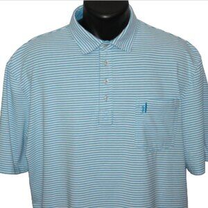 Beautiful Johnnie-O Hangin Out West Coast Prep Cotton Stretch Polo, 2XL, Blue